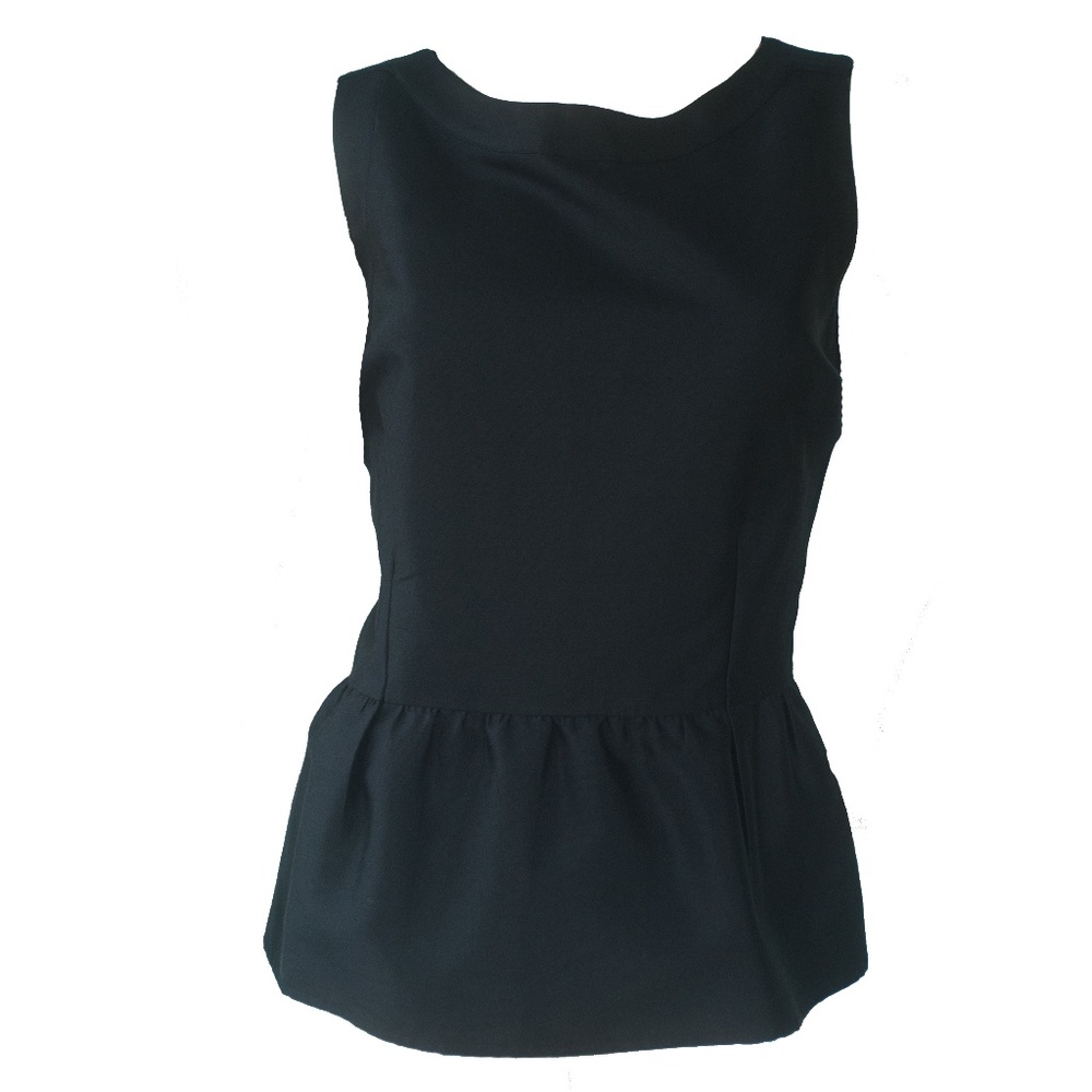 Vineyard Vines Black Silk Blend Peplum Top